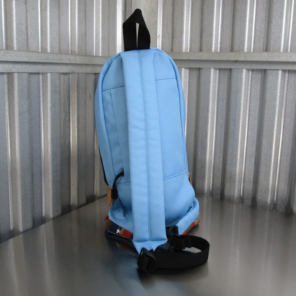 Mei Ocean Sling Backpack Light Blue Camo Trim One Strap Crossbody Bag